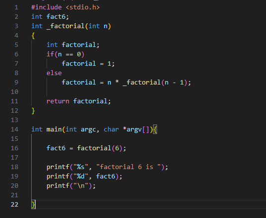 C code Screenshot